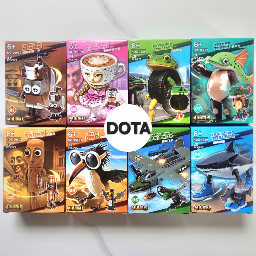 Combo of 8 Boxes of Sahur Mini Brainrot World 3D Assembly Model Toys ...