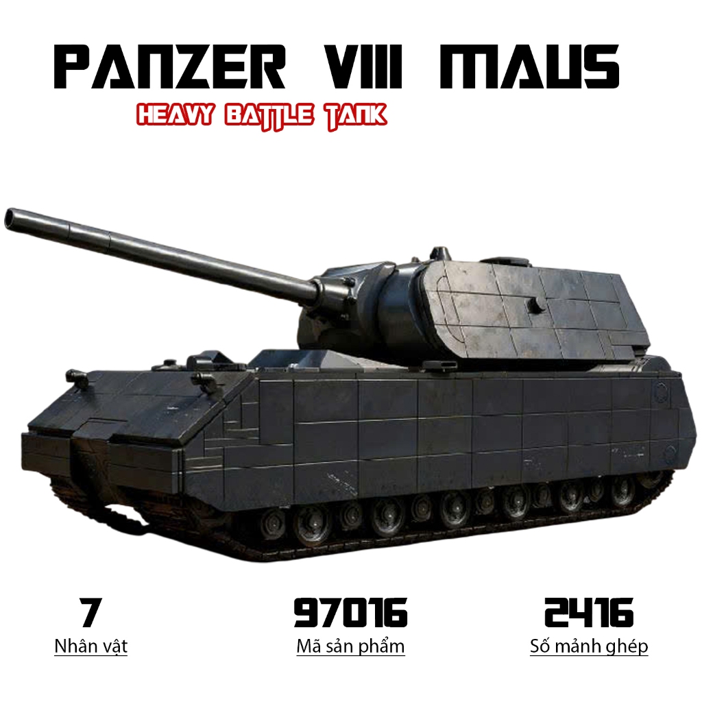 Assembling toy Panzer VIII Maus tank, 12Go Heavy tank, Military model ...