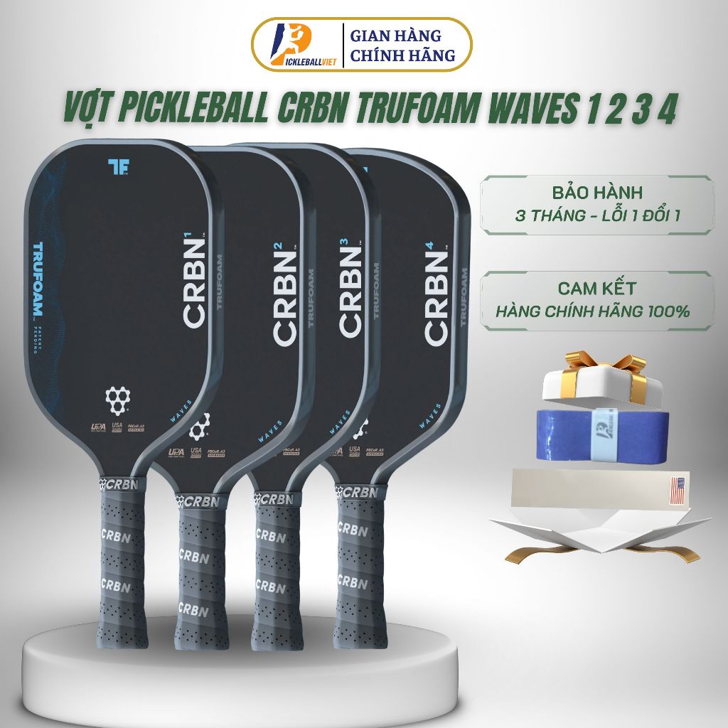 Genuine CRBN TruFoam Waves 1 2 3 4 Pickleball Racket - 100% Foam - With ...
