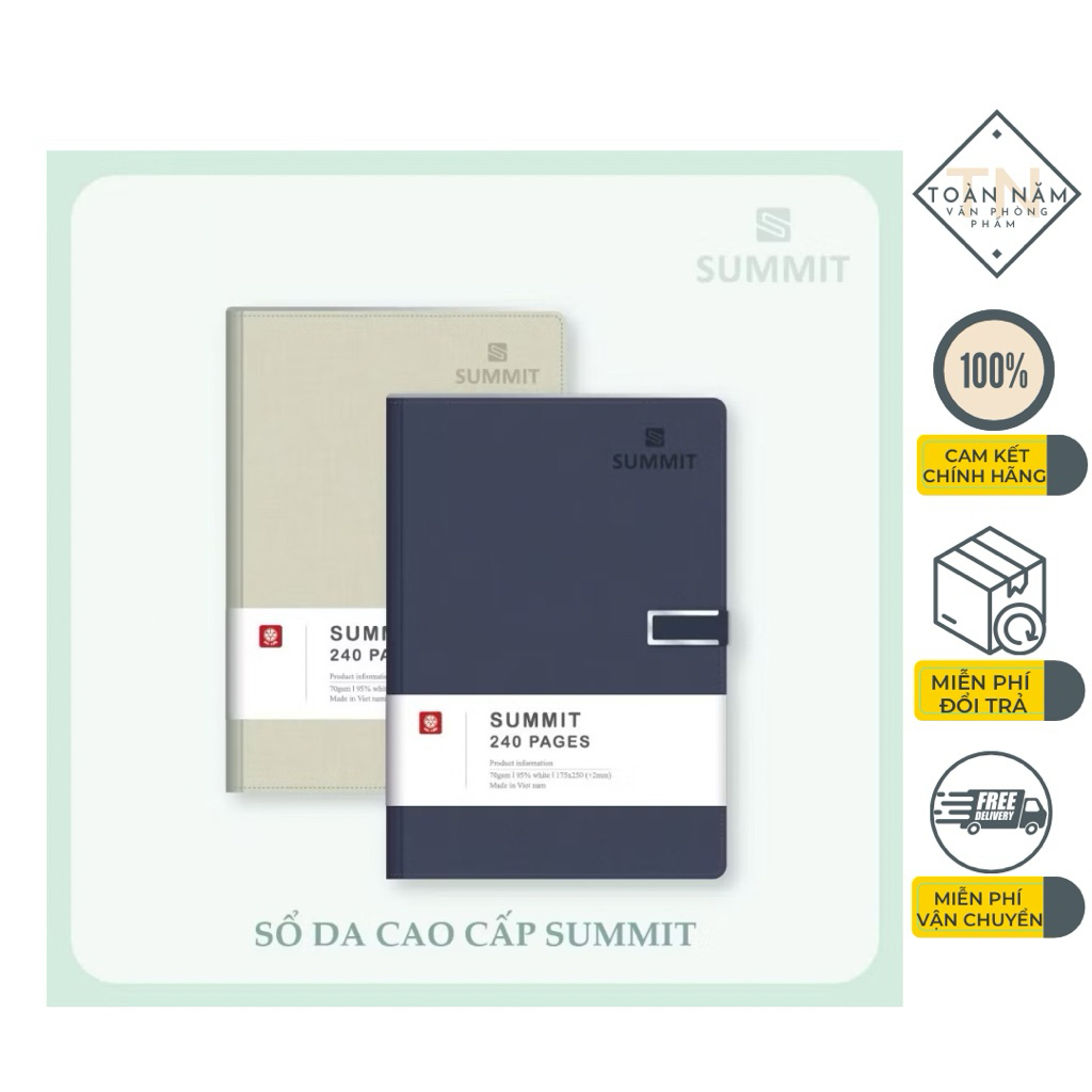SUMMIT premium leather cover notebook 8 magnetic buttons 240 pages 8434 ...