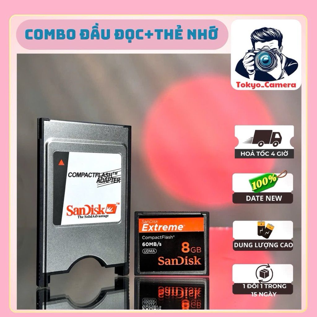 CF 8GB SDisk memory card and PCMCIA reader for CNC machines | Shopee ...