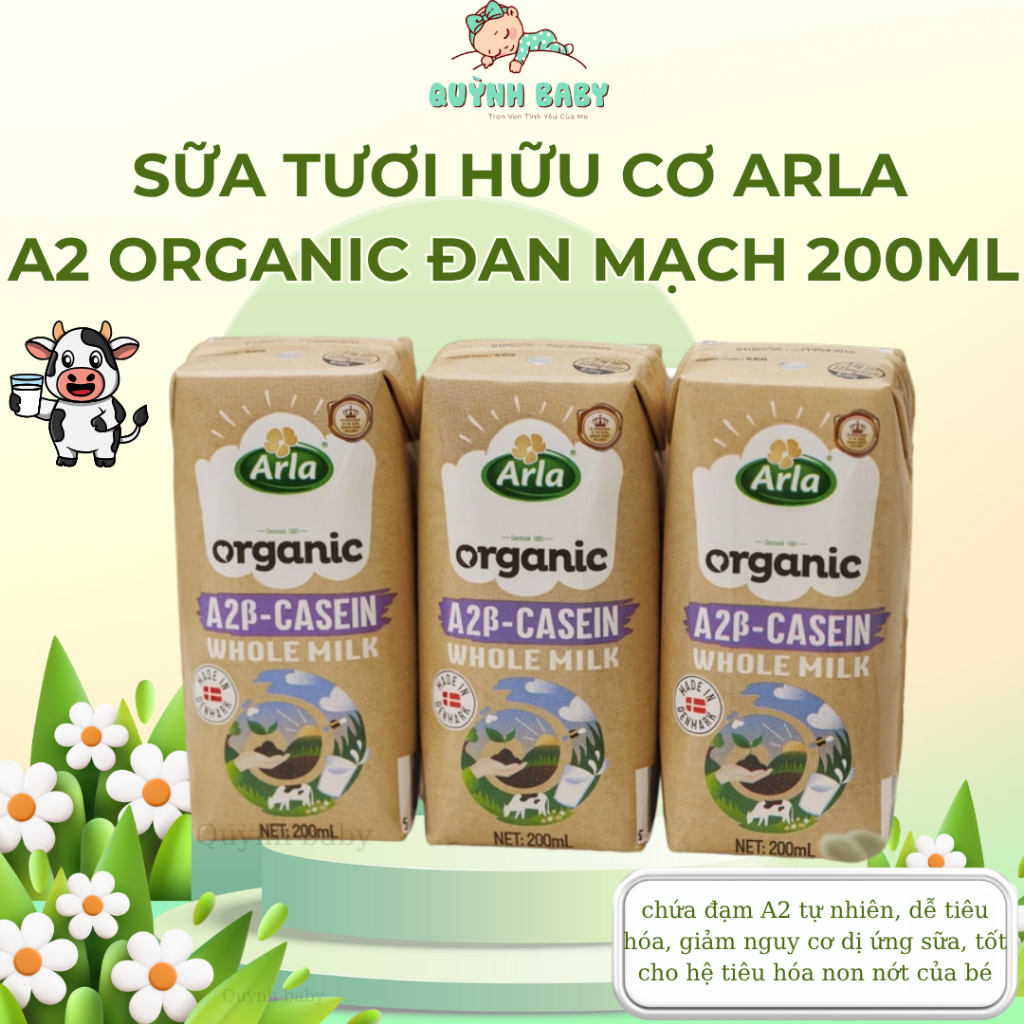 Pure Organic A2 Arla sterilized fresh milk - Denmark - 200ml box ...