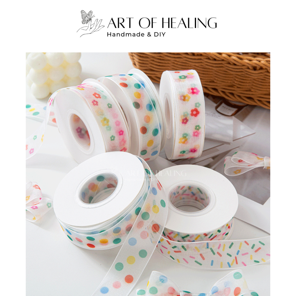 [AOH - Art of Healing] Patterned Chiffon Ribbon 2.5cm (various types ...
