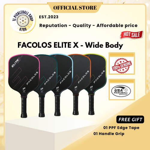 Genuine Pickleball Facolos Elite X Racket, Wide Body Series 14&16mm ...