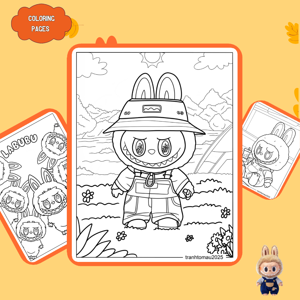 Set of 50/25/10 sheets of coloring pages, coloring pages, Labubu ...