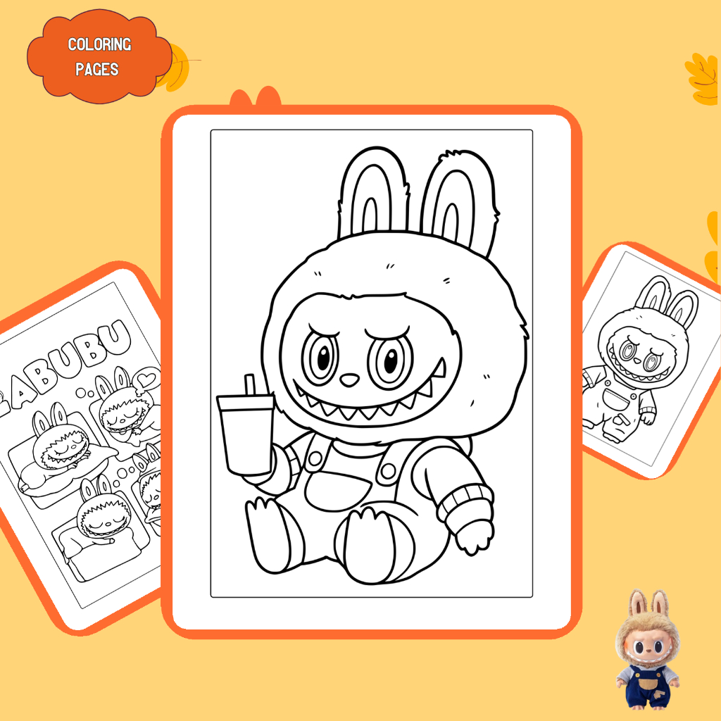 Set of 50/25/10 sheets of coloring pages, coloring pages, Labubu ...