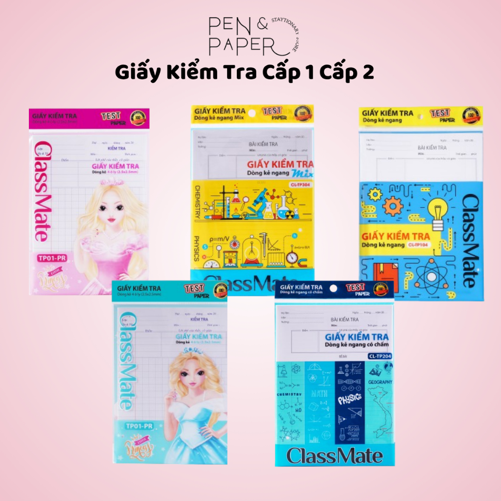 ClassMate Test Papers of All Kinds for Grade 1, 2, 3 Double Sheets ...