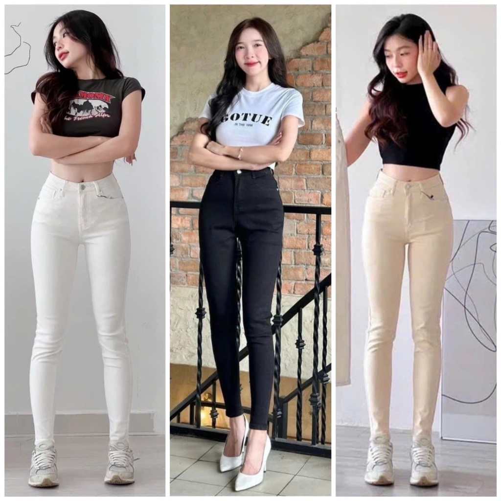 - High-waisted paper jeans - 4-way stretch skinny jeans | Shopee Malaysia