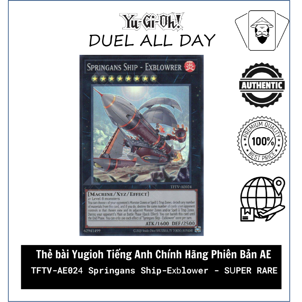 Genuine Yugioh Card AE: TFTV-AE024 Springans Ship - Exblower (SR ...
