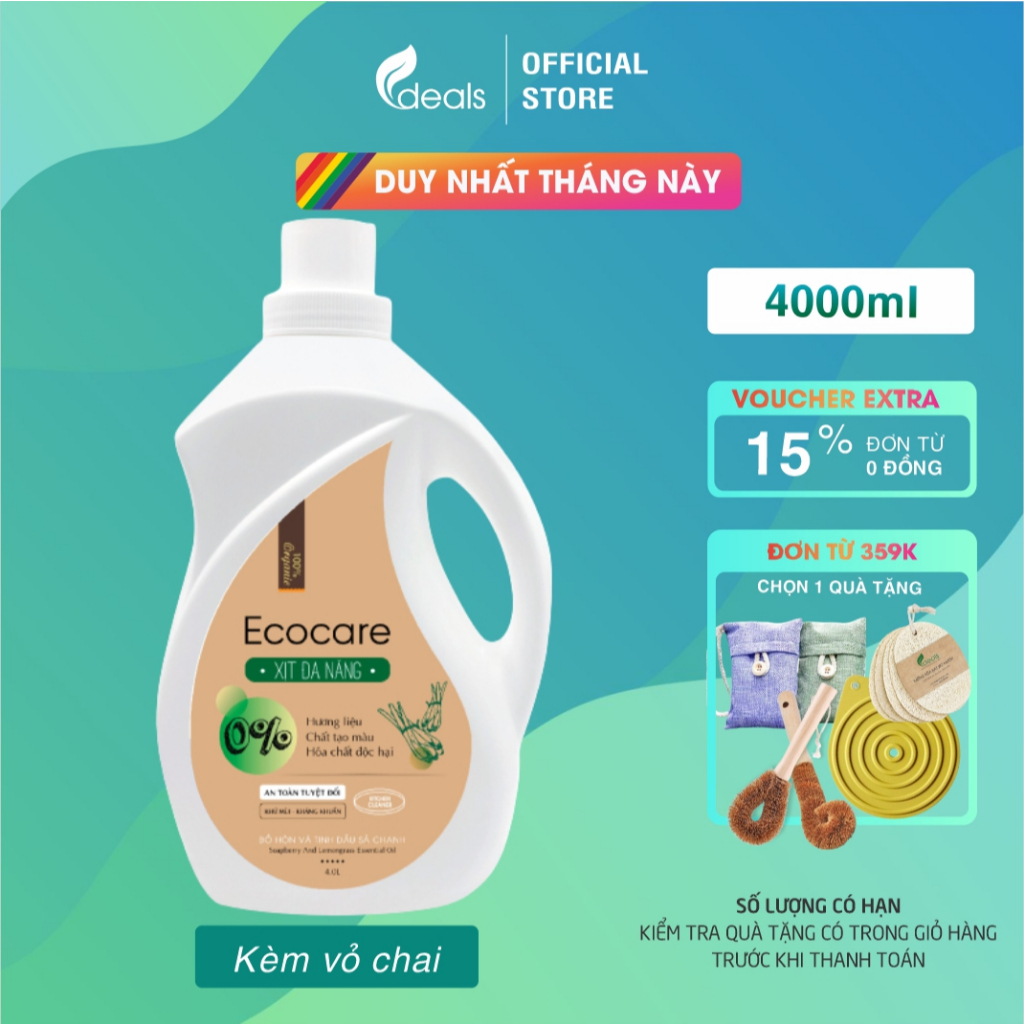 ECOCARE Organic Soap Multi-Purpose Cleaner 4 liters - Free 500ml bottle ...