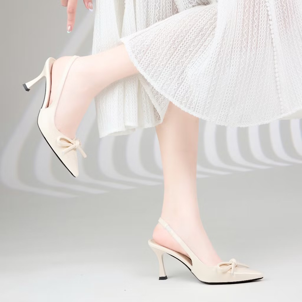 Women's shoes, pointed toe high heels with pretty bows, new model S066 ...
