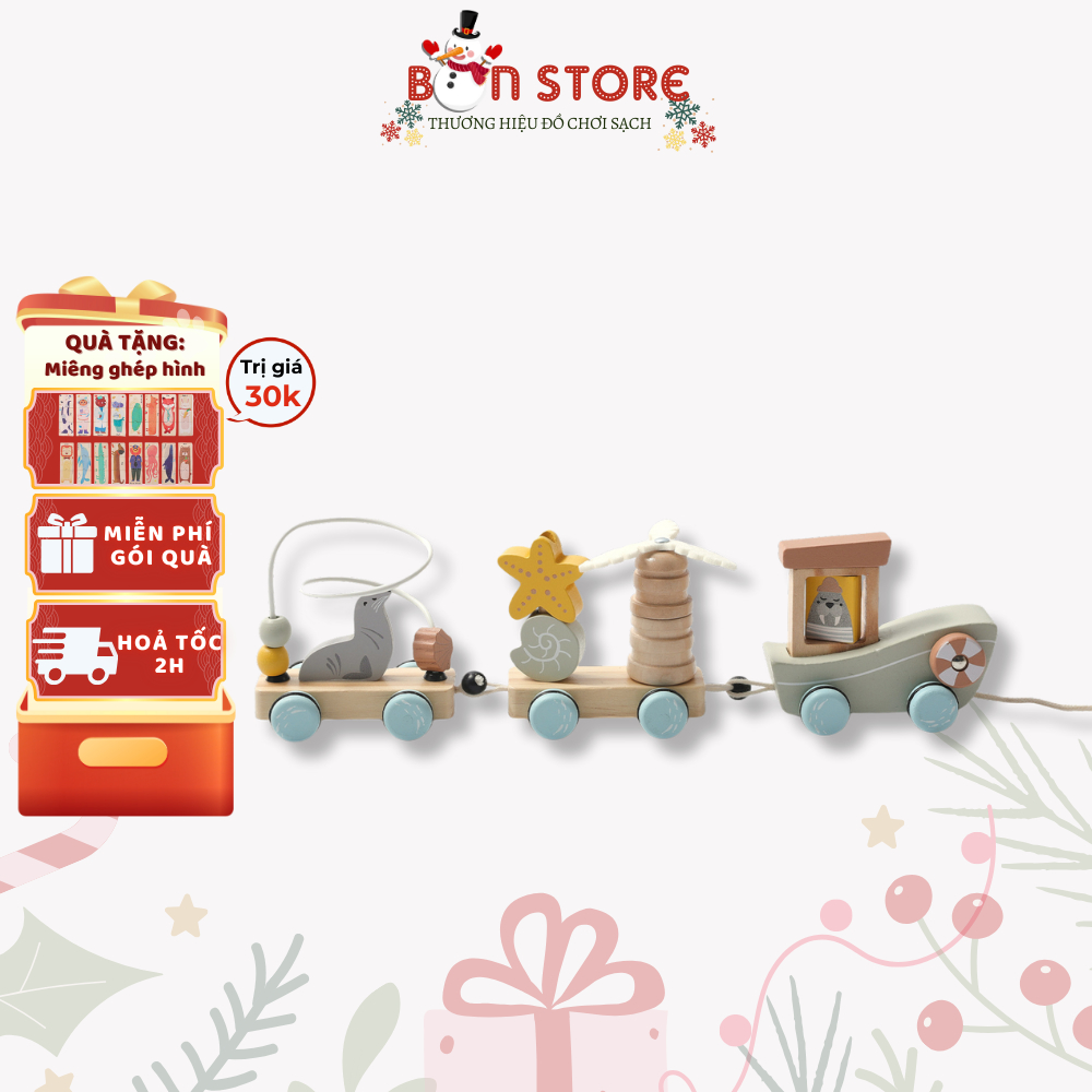 Wooden Puzzle Pull Train Car Toys for Children from 1 Year Old ...