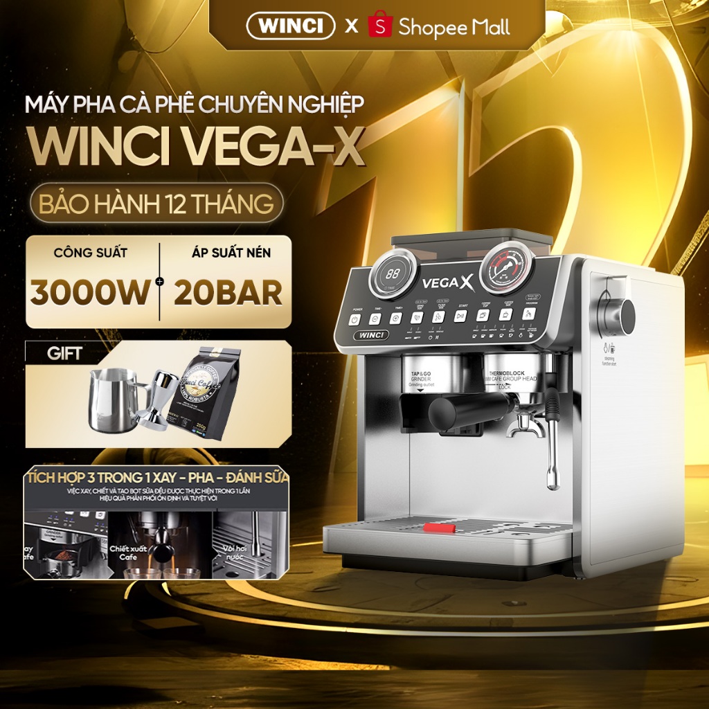 WINCI VEGA - X automatic coffee maker, modern luxury design, 1 year ...