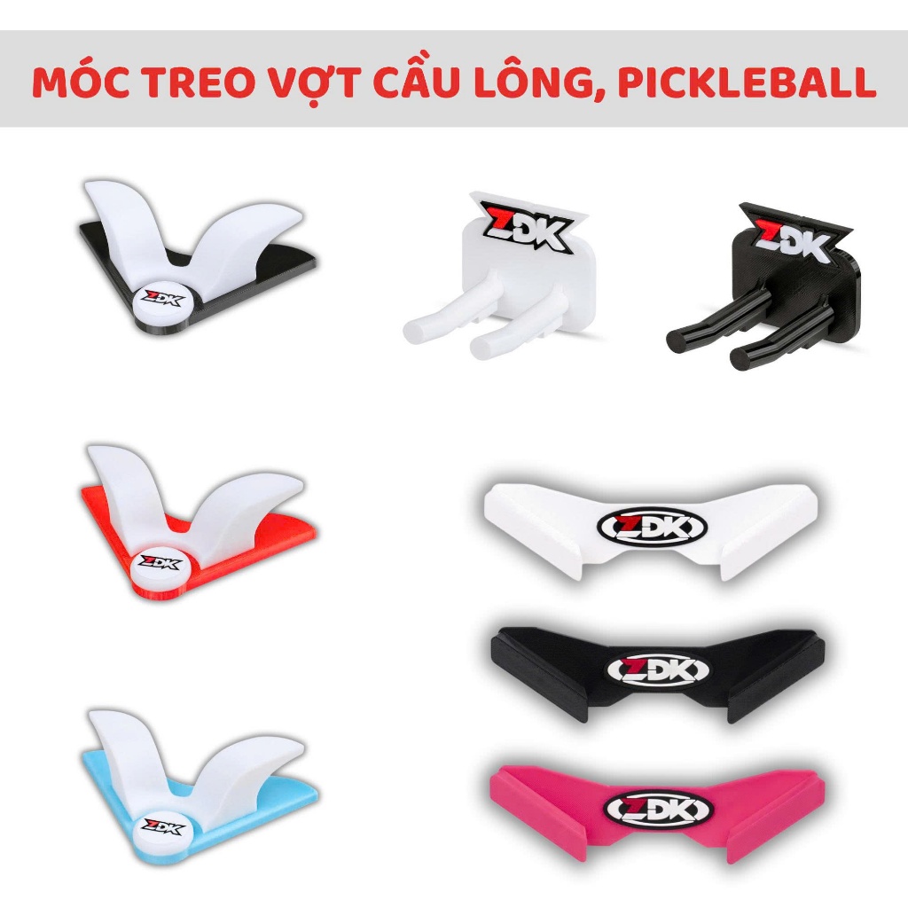 ZDK 3D printed plastic badminton and pickleball racket hanger for wall ...
