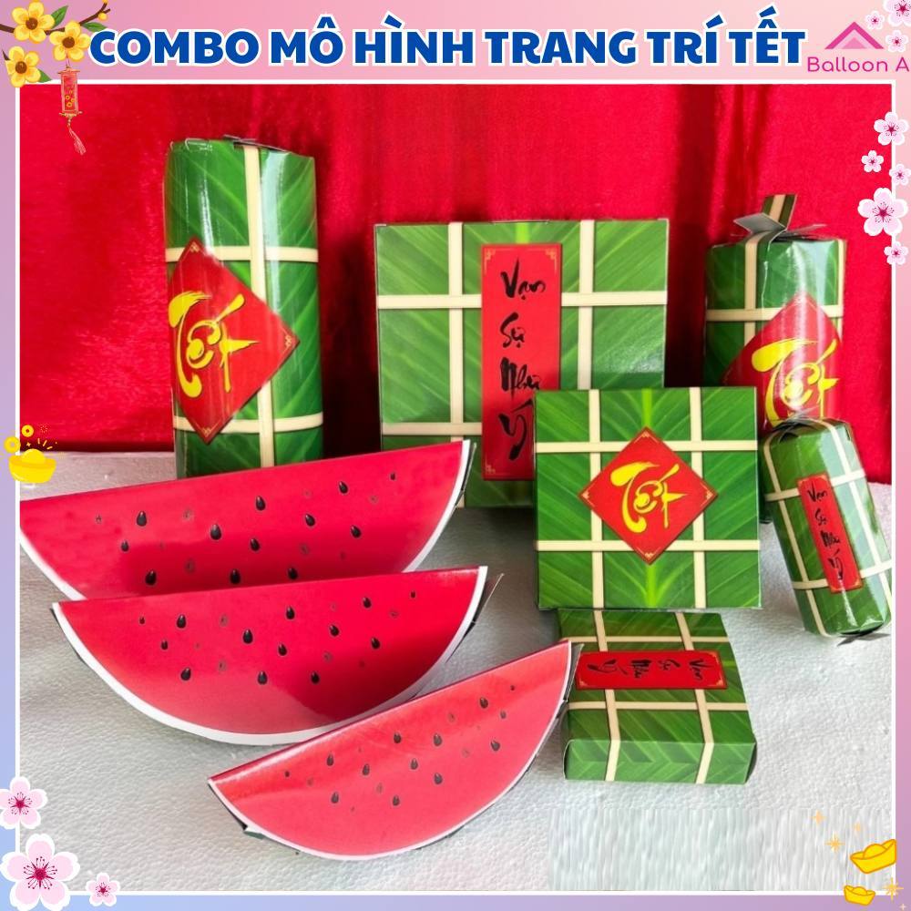Decorative Cardboard Model of Banh Chung, Spring Rolls, and Watermelon ...