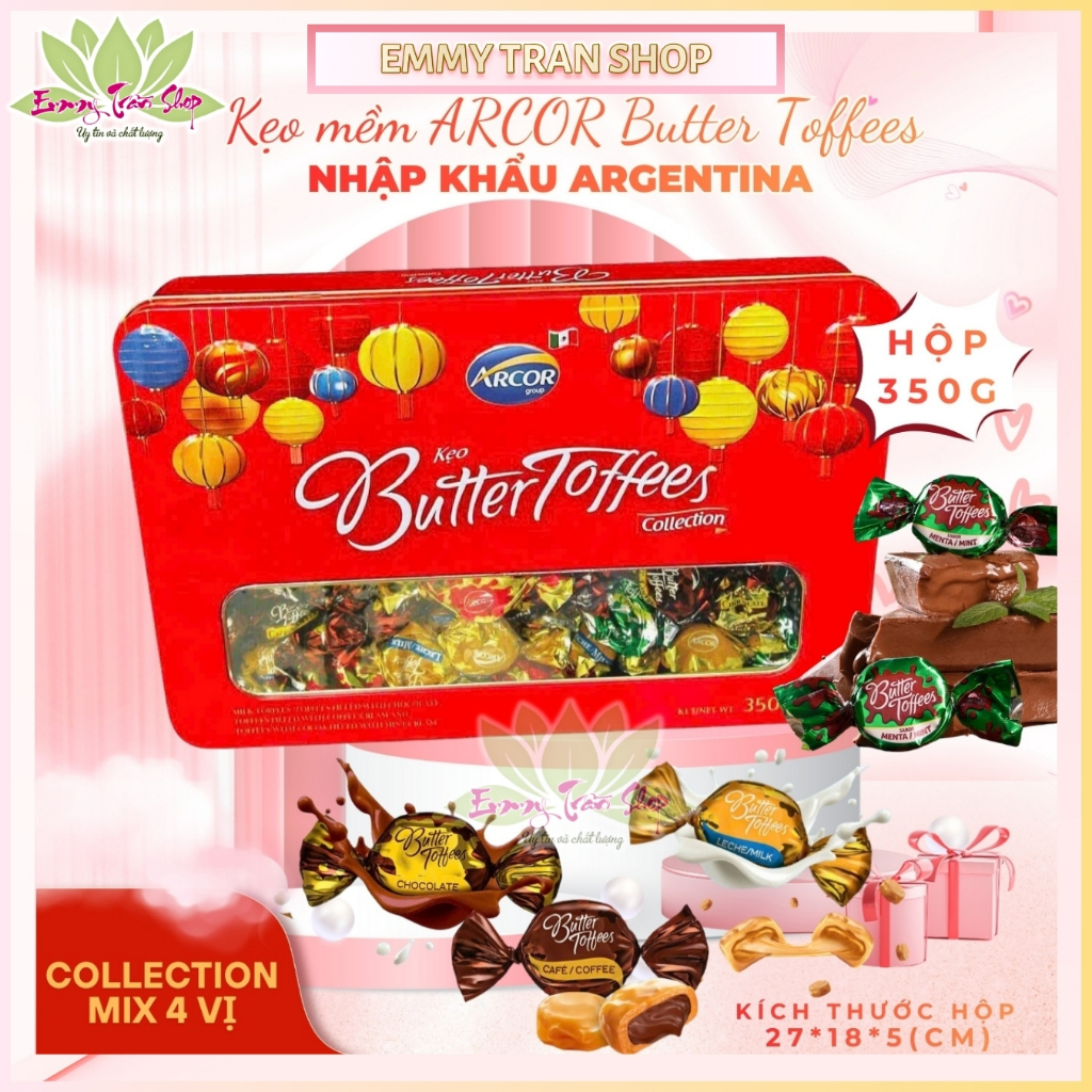 Arcor Butter Toffees Collection Mix 4 Flavors Soft Candy, Ultra Thin ...