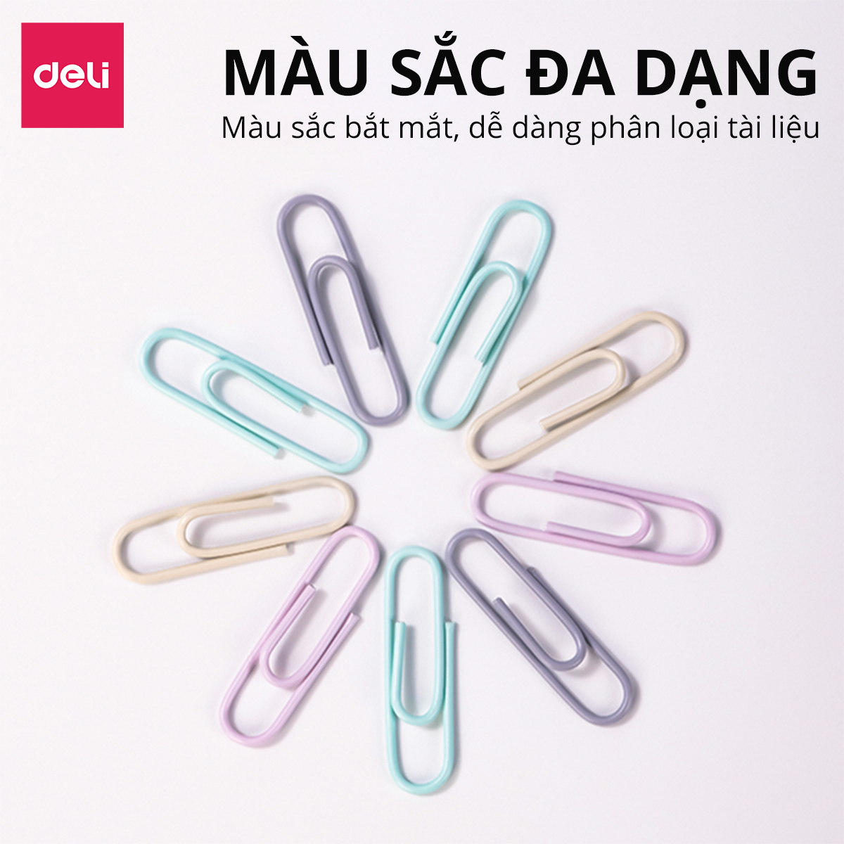 Box of 100 160 200 convenient multi-purpose pastel color paper clips ...