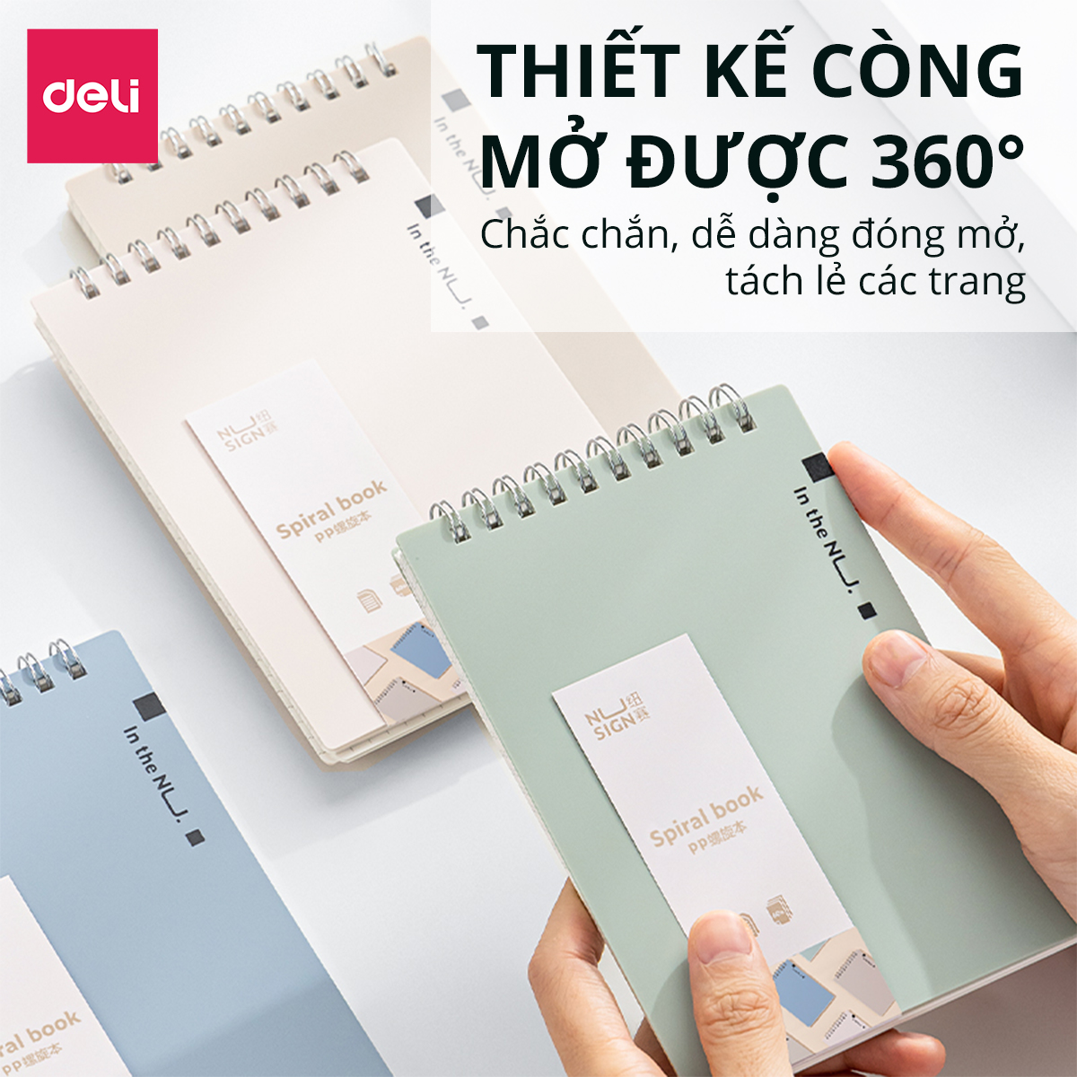 XO A6 pastel spiral spring notebook 120 square pages Deli - Suitable ...