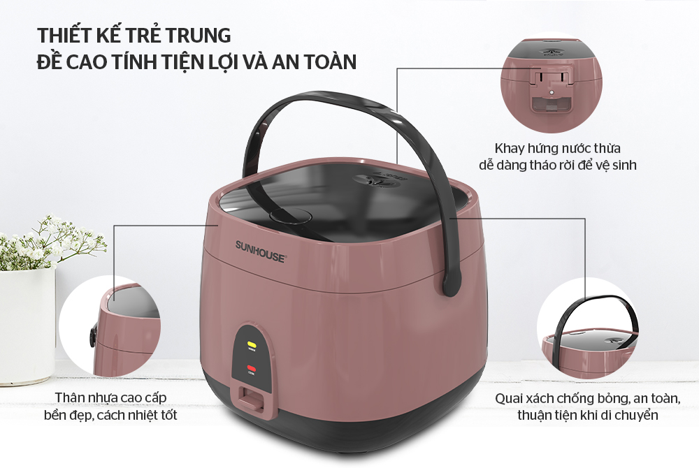 Sunhouse SHD8627 1.8L rice cooker saves cooking time | Shopee Malaysia