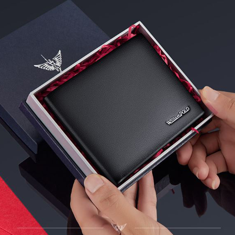 High-quality men's wallet, Full box, WilliamPOLO brand, with zipper ...
