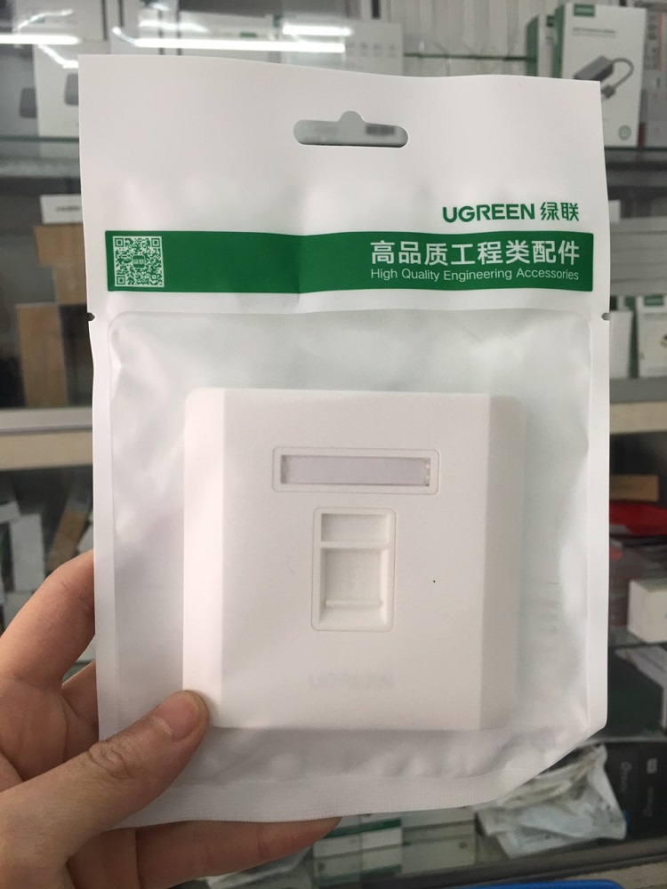 White LAN wall-mounted network mask 1, 2 RJ45 ports and 1 square port ...