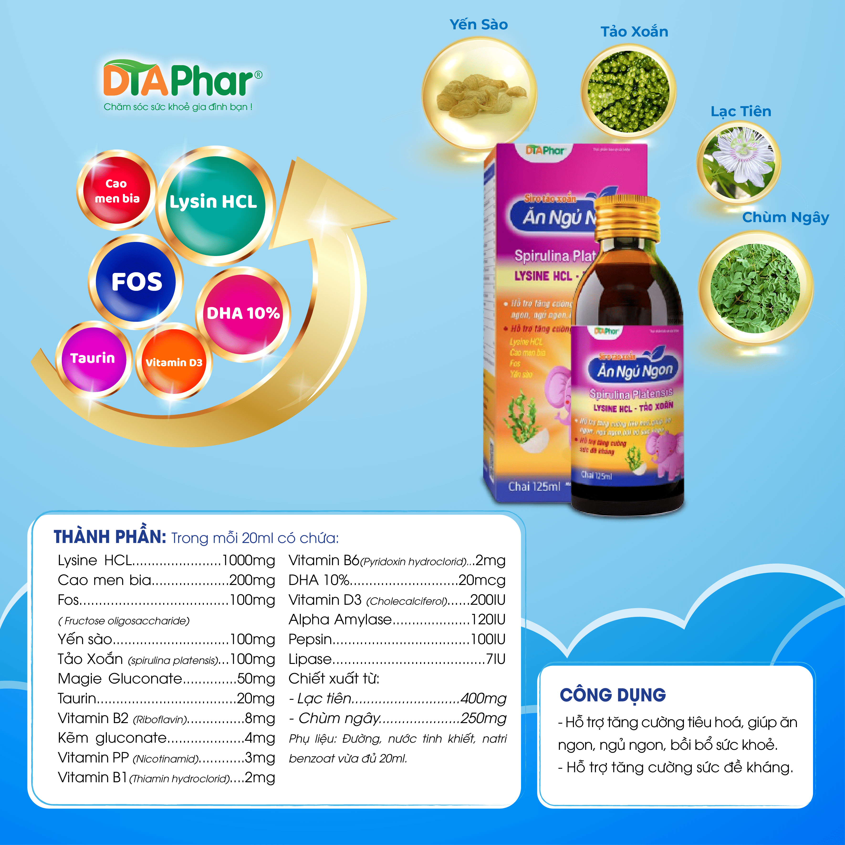 Spirulina oral syrup Eat and sleep well, supports digestion and