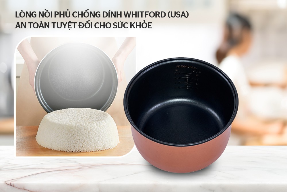 Sunhouse SHD8602 1.8L rice cooker, 700W capacity, radiates heat evenly ...