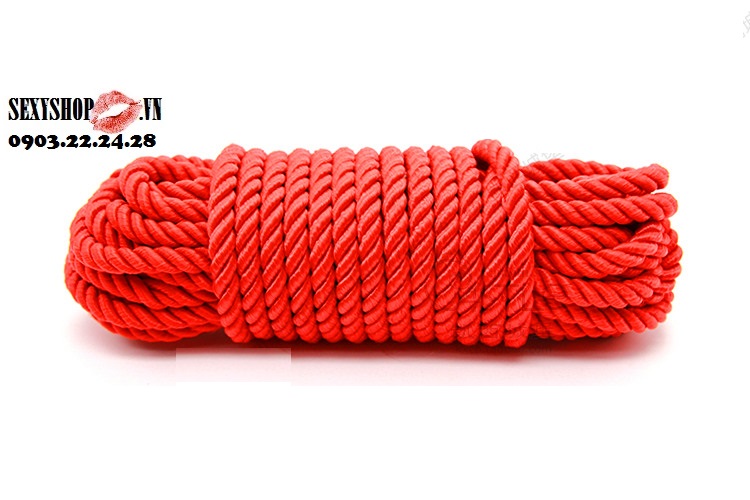 Cheap, soft, red and black multi-purpose bondage rope, elastic up to ...