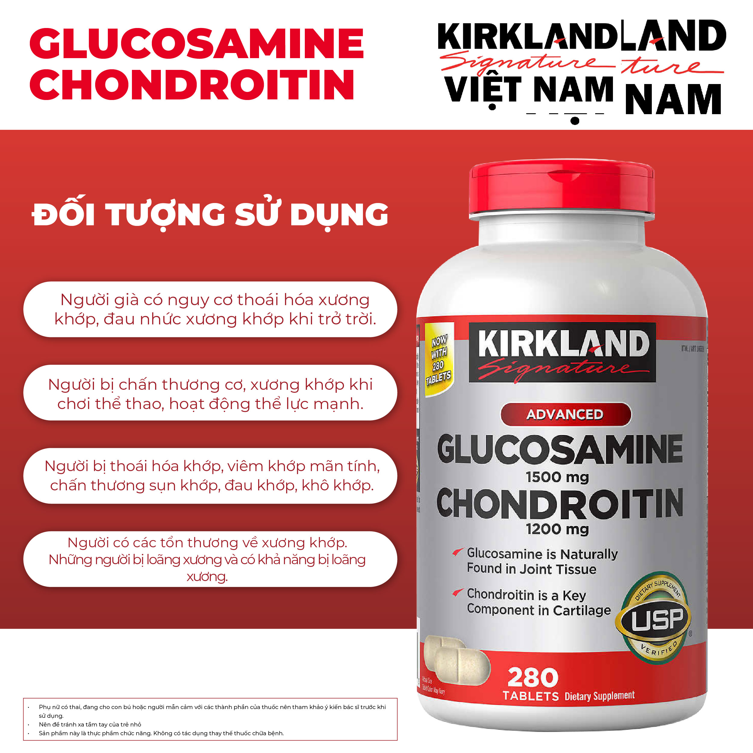 Glucosamine 1500mg & Chondroitin 1200mg Kirkland Signature USA 280
