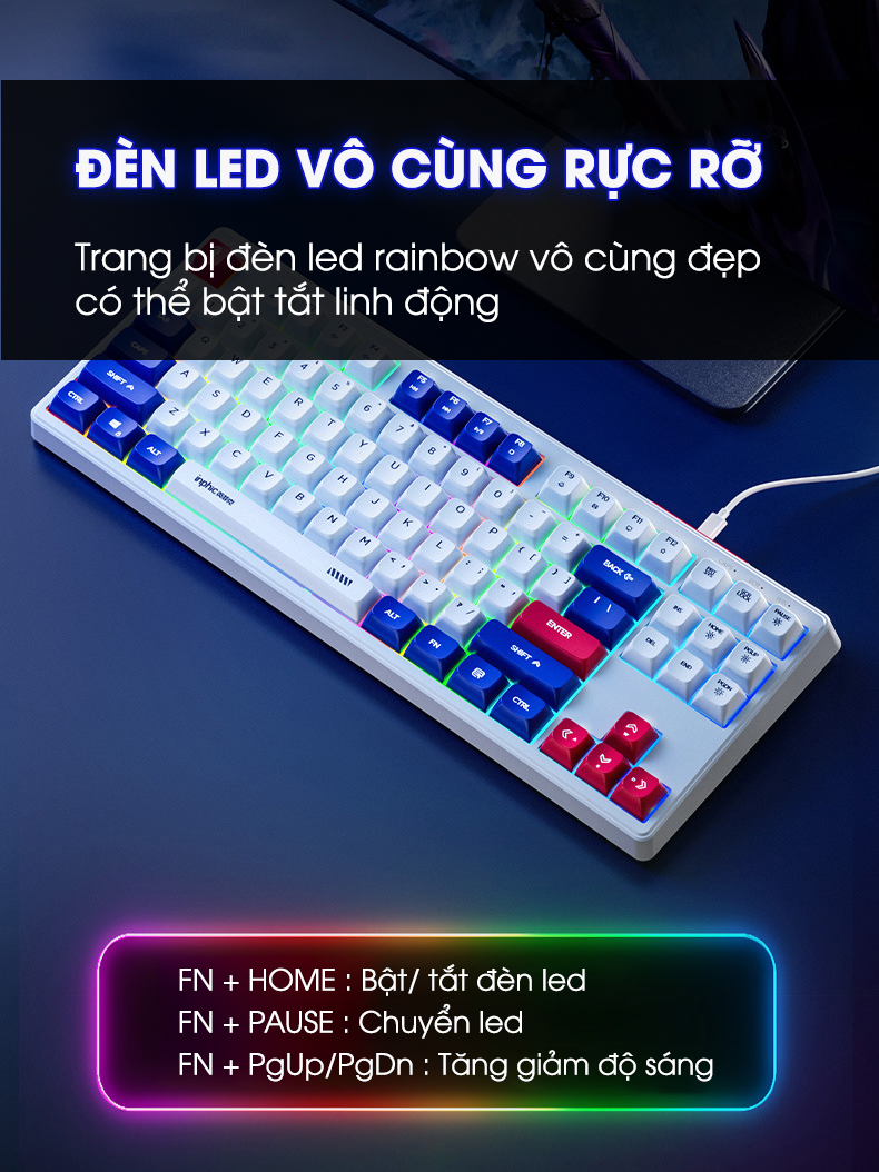 INPHIC K902 wired gaming mechanical computer keyboard TKL 87 keys ...