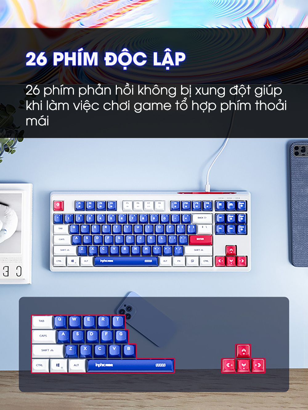INPHIC K902 wired gaming mechanical computer keyboard TKL 87 keys ...