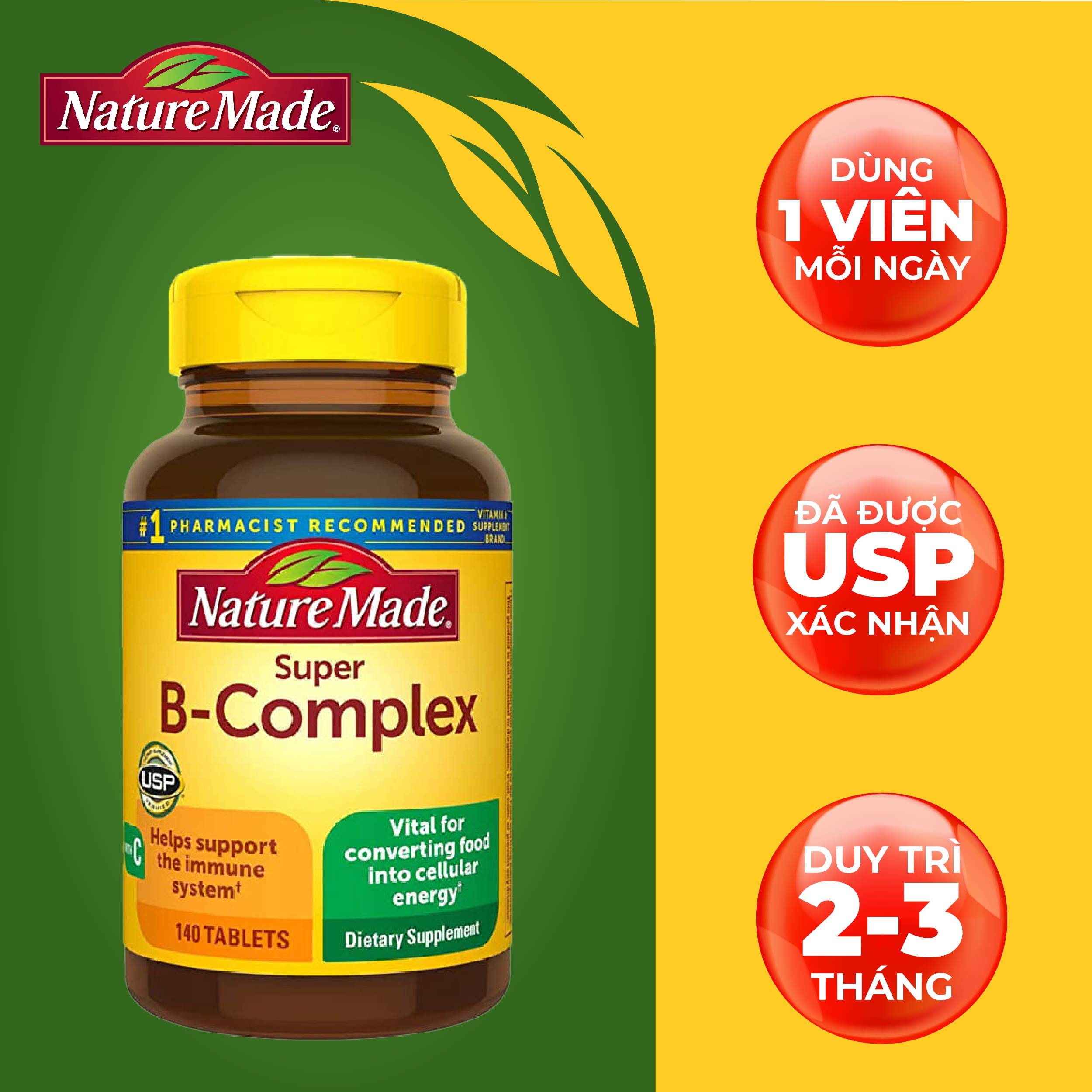 Vitamin B Nature Made Super 140 tablets from the US