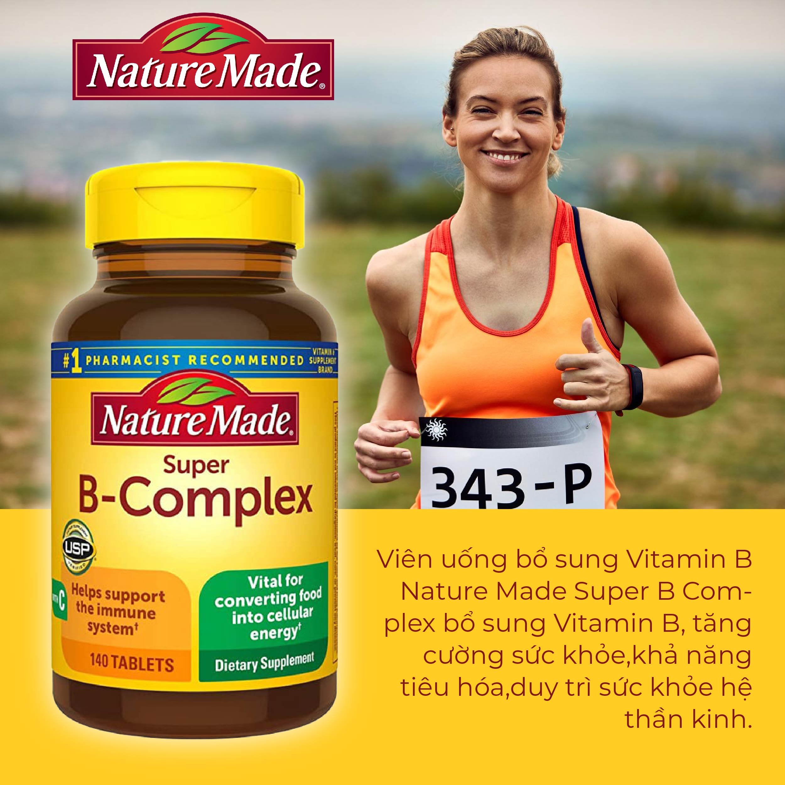 Vitamin B Nature Made Super 140 tablets from the US