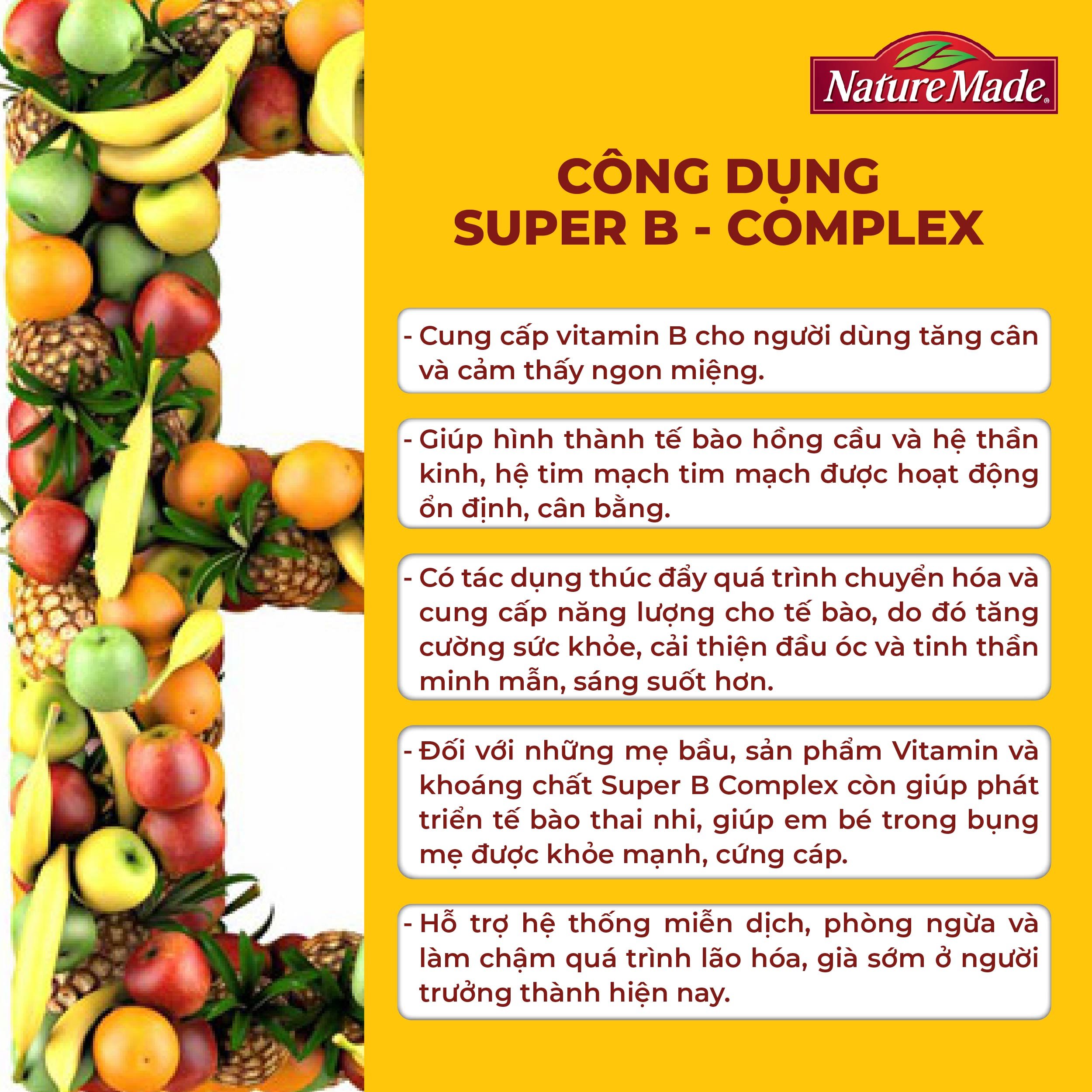 Vitamin B Nature Made Super 140 tablets from the US