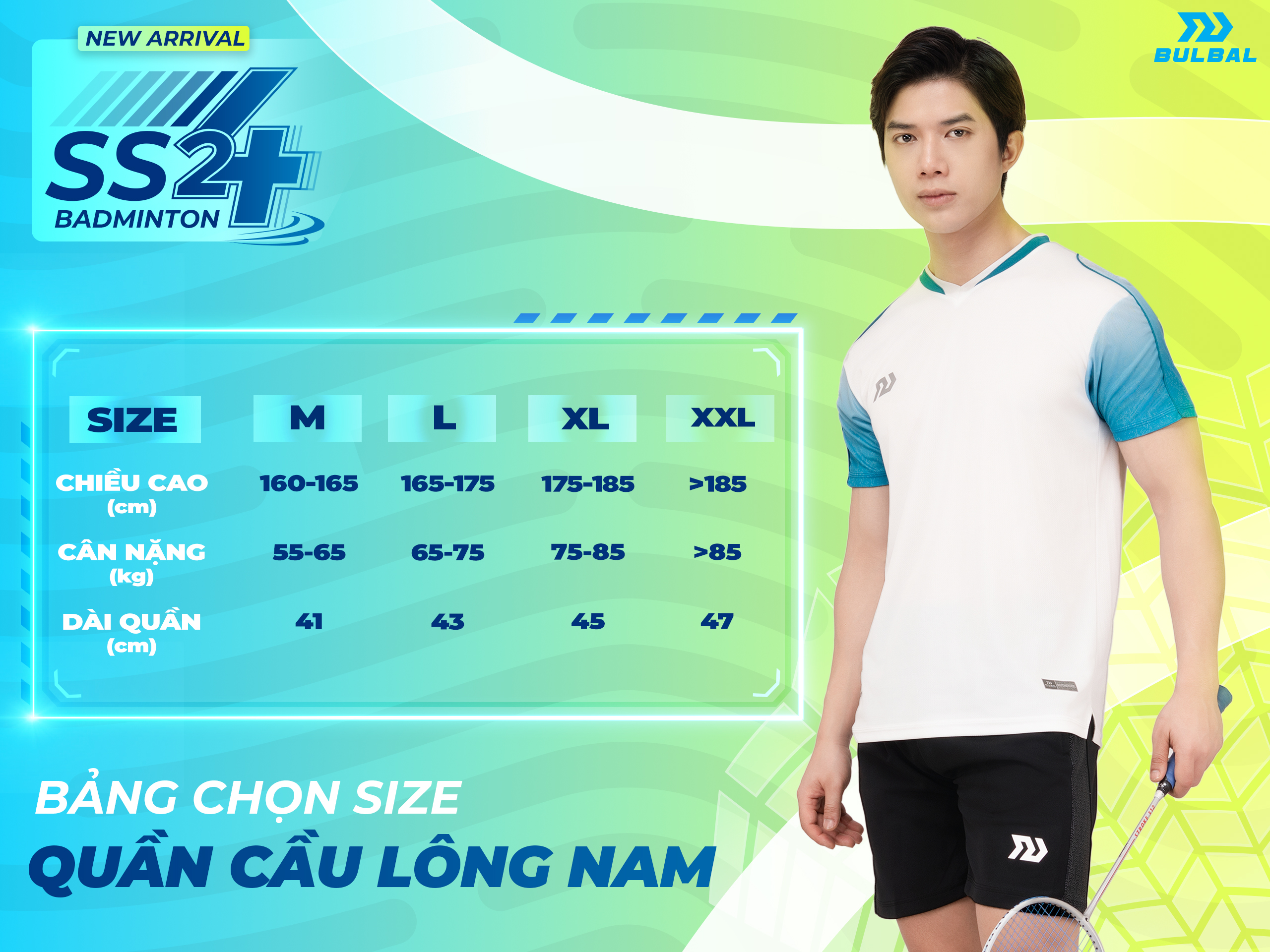 High Quality Bulbal Badminton SS24 BQM2403 Men's Badminton Pants, 2D