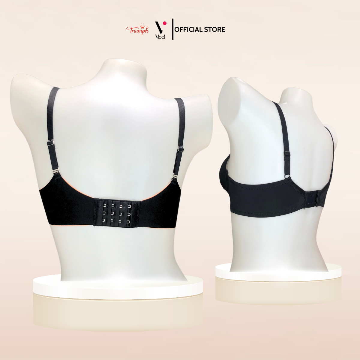 Set of 2 Vicci bras with 3cm thick foam, seamless plastic frame to lift ...