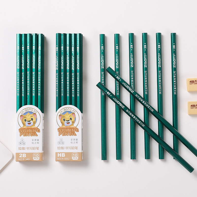 Set Of 10 Wooden Pencils HB, 2B, combo Of 10 2B,HB Wooden Pencils In ...