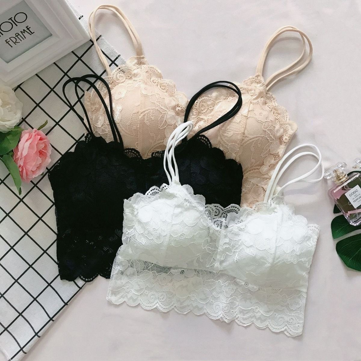 Super Slim and Sexy Floral Lace 2-String BRa, Easy to Coordinate, BRa ...