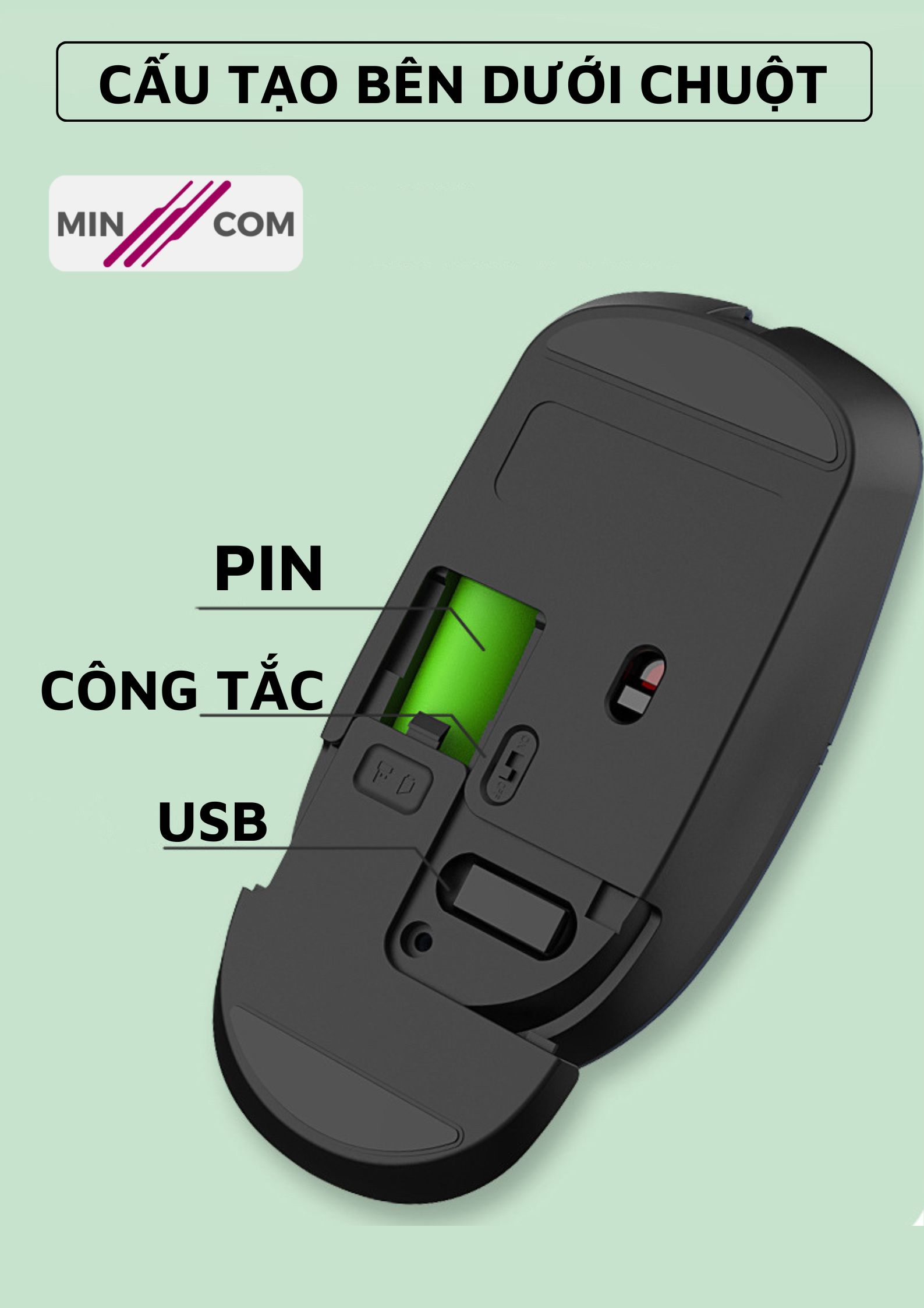 MinCom FV-386 Wireless Bluetooth Computer Mouse Click Silent ZiyouLang ...