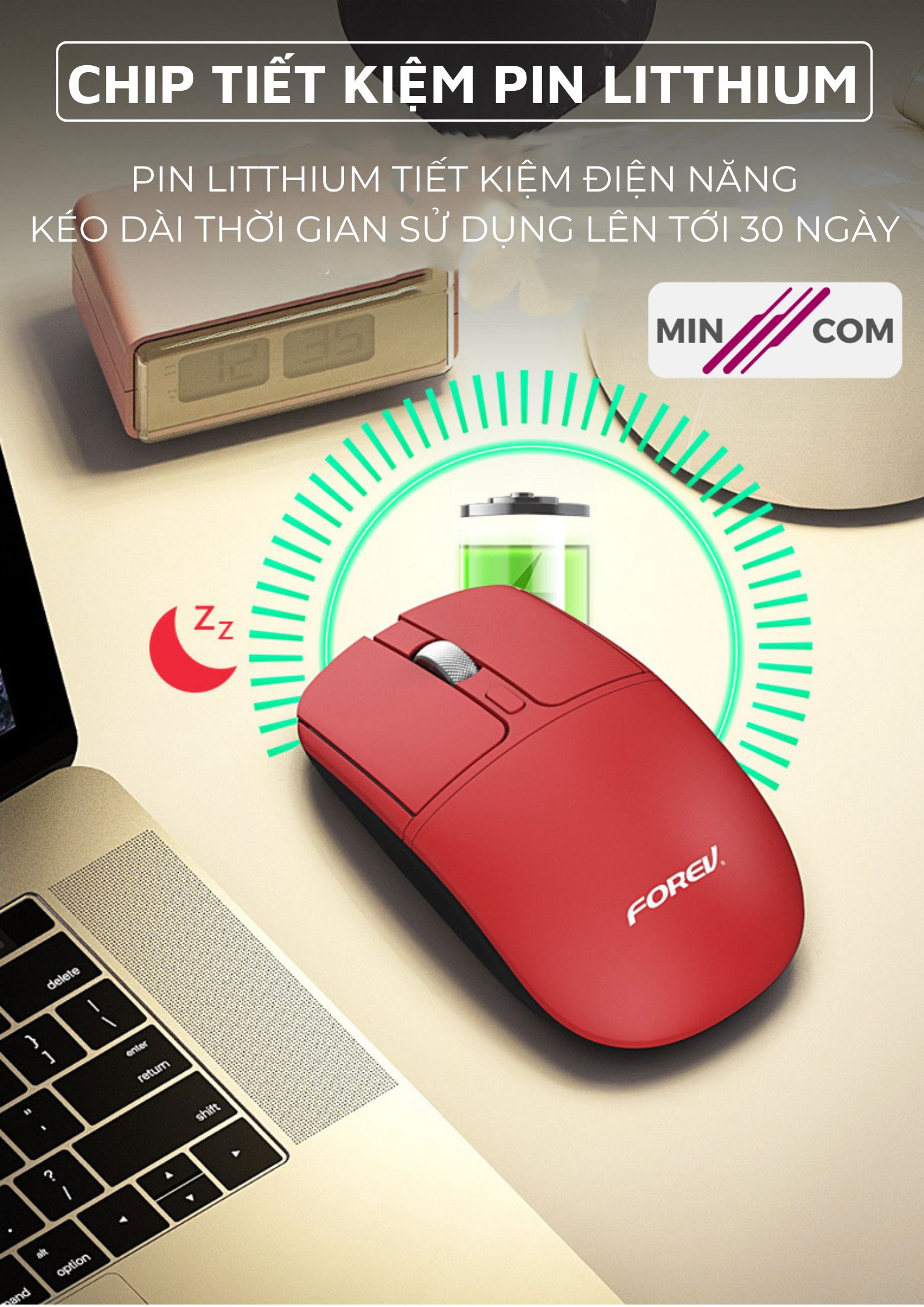 MinCom FV-386 Wireless Bluetooth Computer Mouse Click Silent ZiyouLang ...