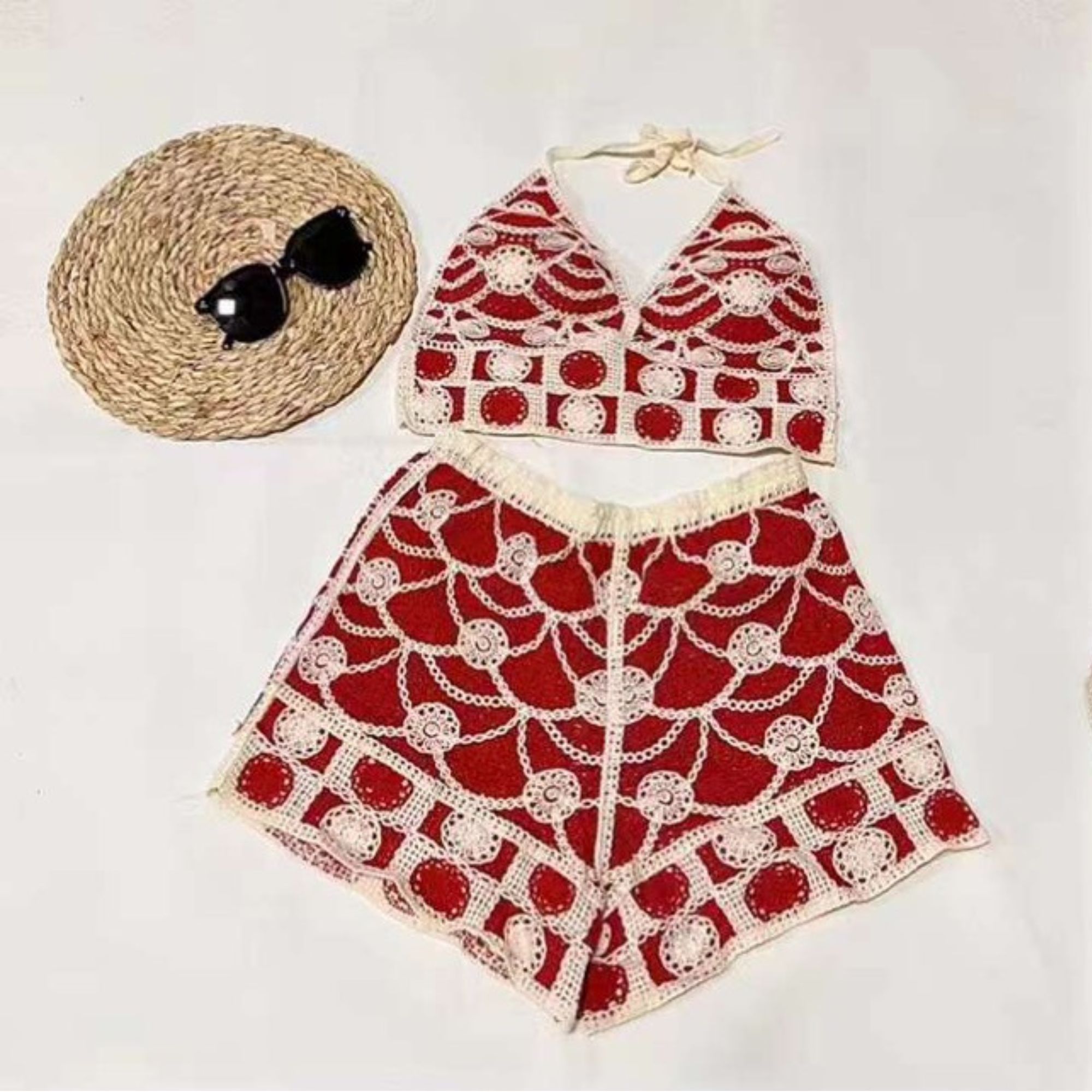 Elegant Solid Lace Bikini Set