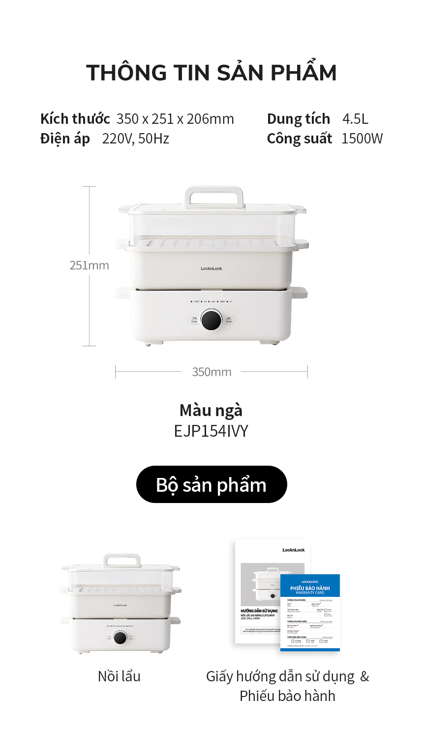 Locknlock Multifunctional Electric Hot Pot, Genuine Non-Stick 2-Layer ...