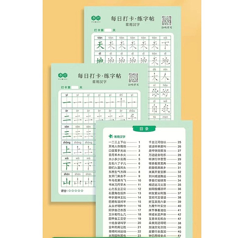 Notebook to practice writing Chinese characters every day (288 Chinese ...
