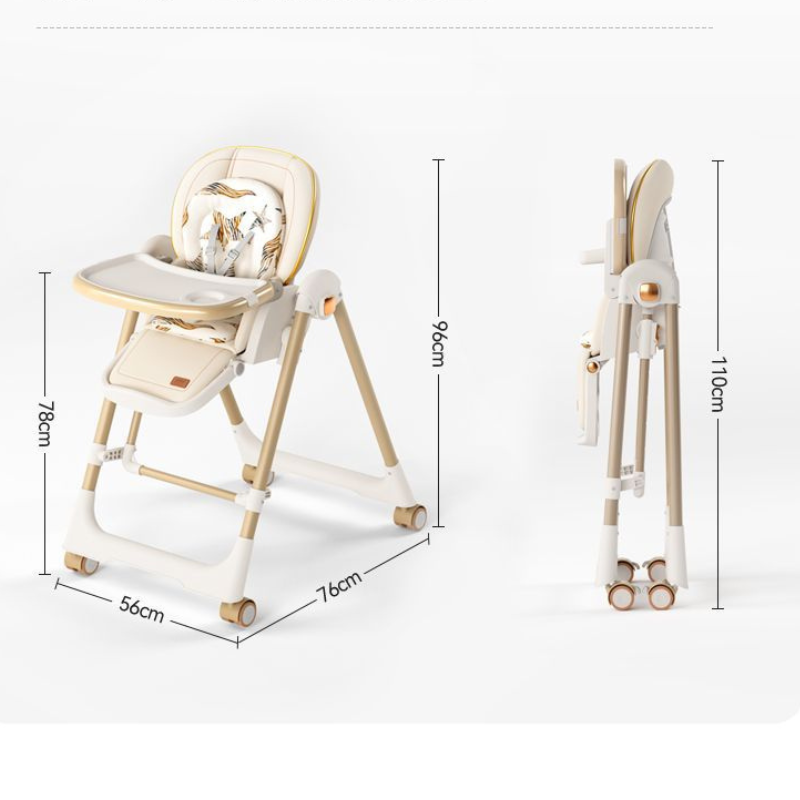 Happy Growth Orange Multifunctional Baby High Chair
