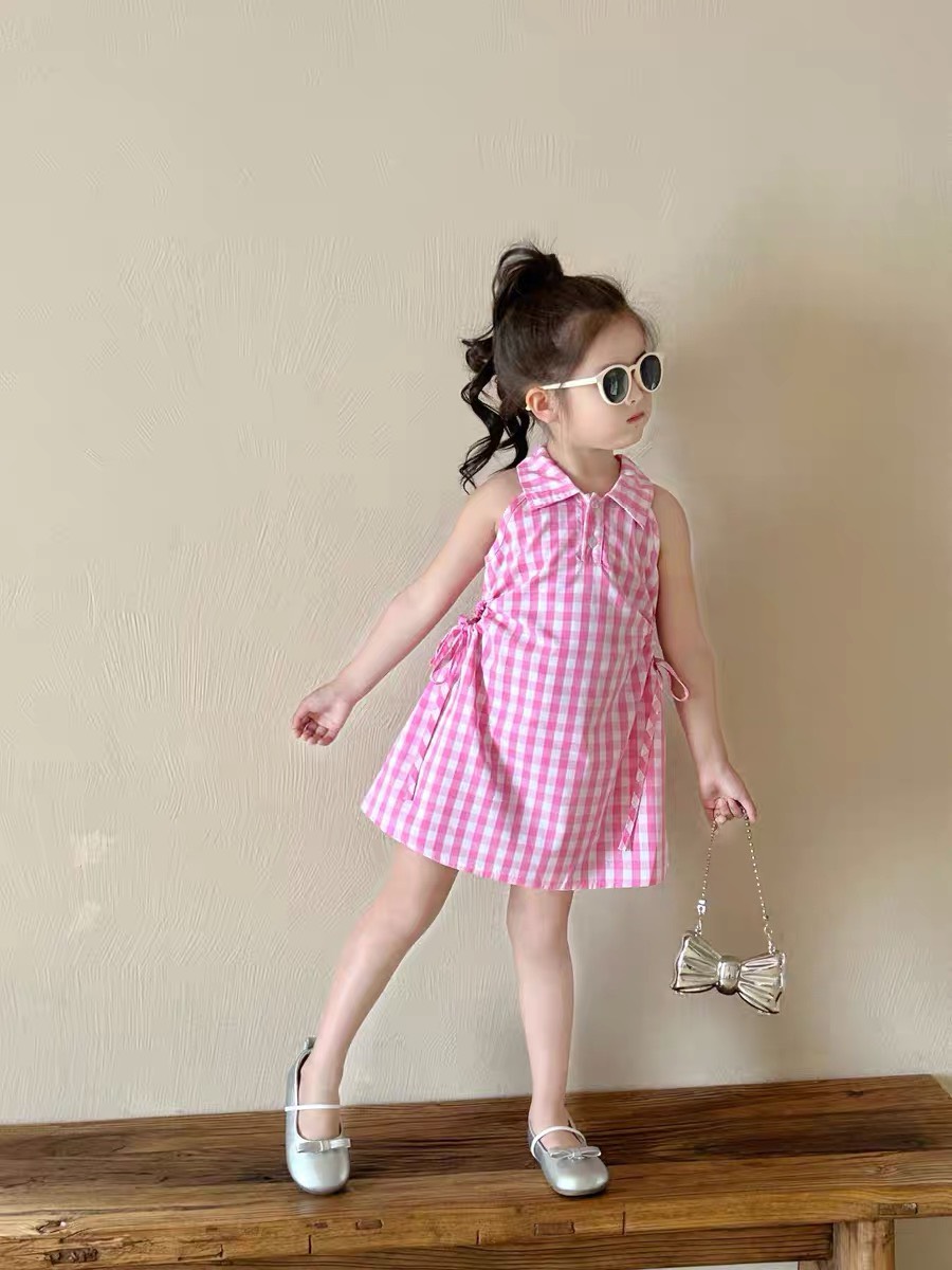 Baby girl dress Baby girl dress with collar and waist for girls from