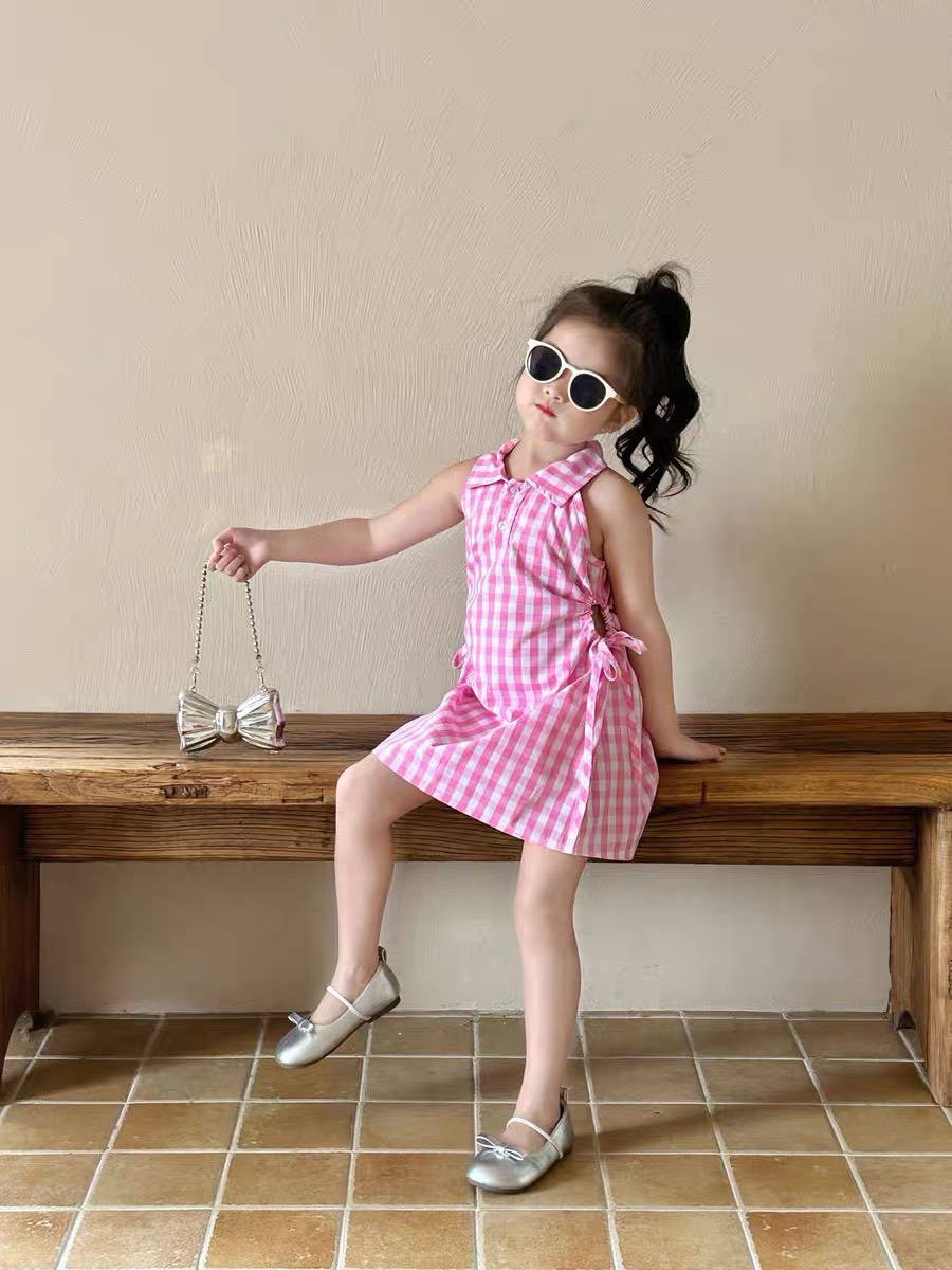 Baby girl dress Baby girl dress with collar and waist for girls from