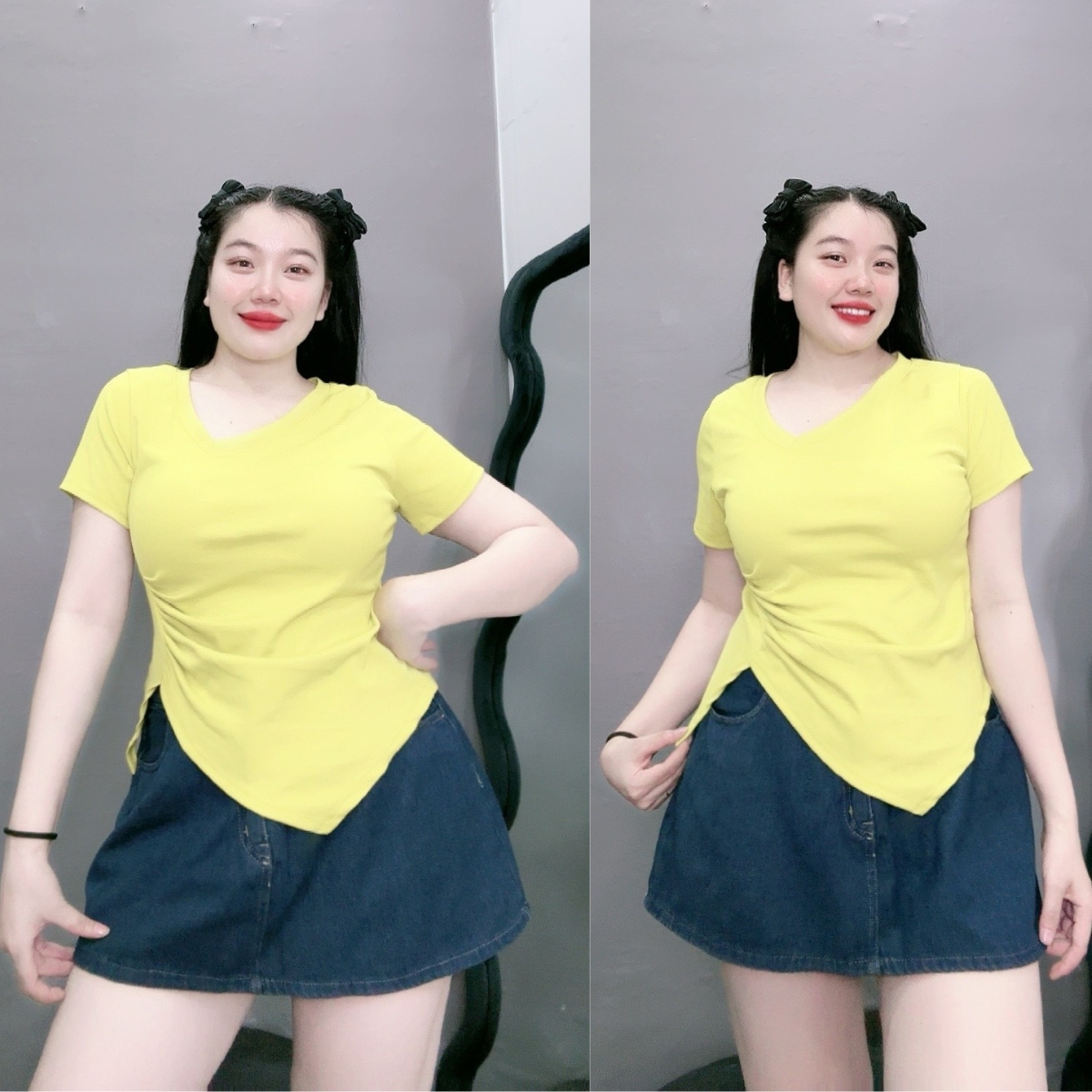 Very Cute Big Size Turtleneck T-Shirt with Flattering Shape and ...