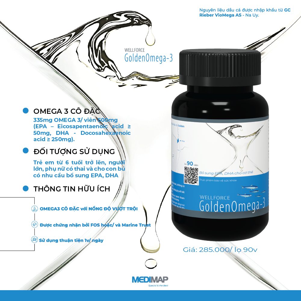 Wellforce Golden Omega 3 Medimap protects health for eyes, brain