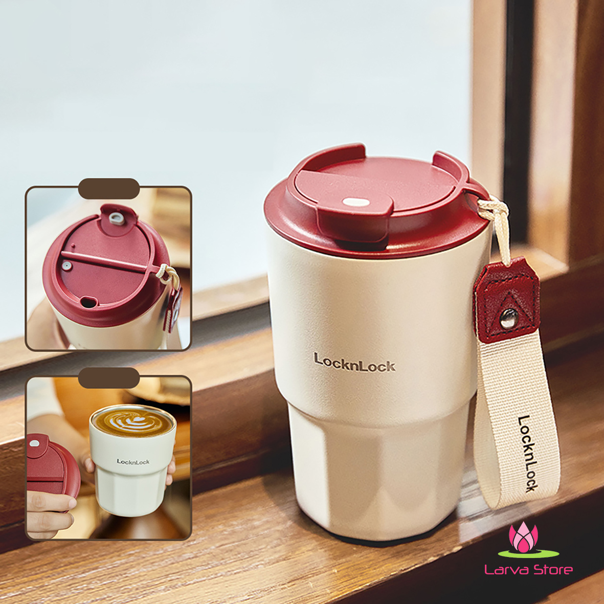 LocknLock Vacuum Coffee Thermal Cup LHC4340 stainless steel 316 450ml ...