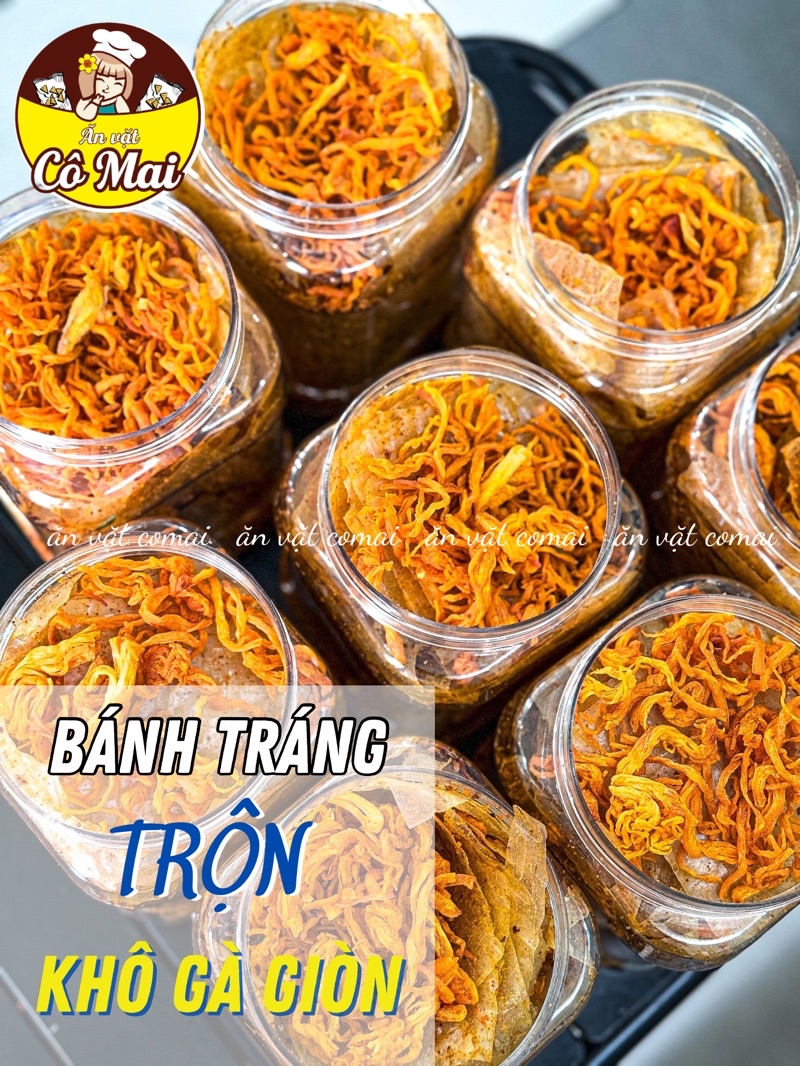 Dried Rice Paper Mixed with Spicy Chicken - 300GR POT, COMAI Snack ...
